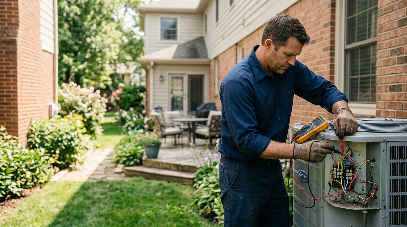 HVAC technician working near Moore, OK